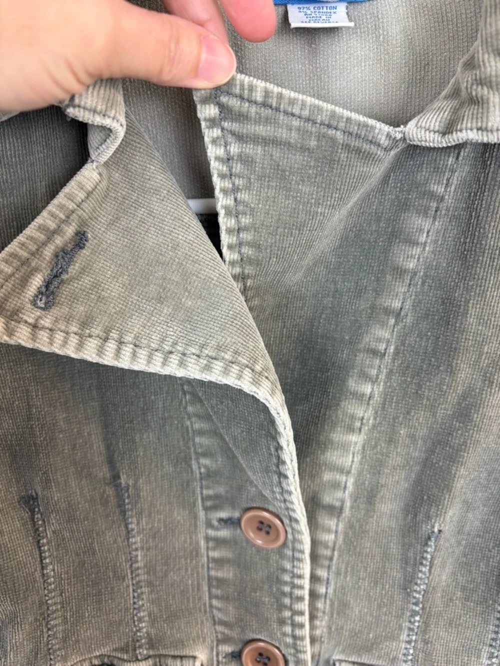 dELiA*s Grey-Green Utility Button-Front Jacket vintage Y2K XS Veronica Mars - Picture 4 of 12
